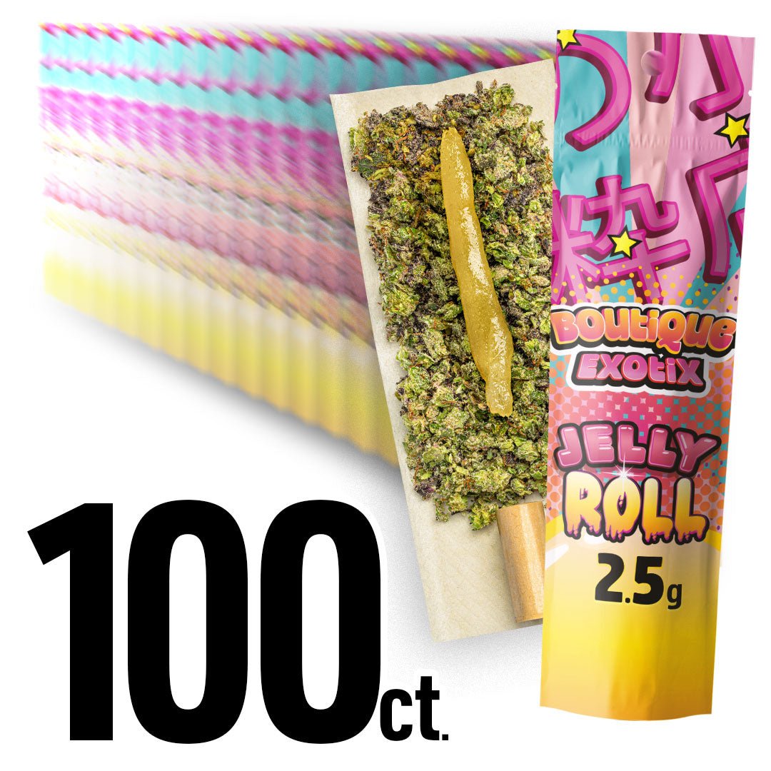 Boutique Exotic Jelly Roll 100 Pack- 2.5g  Pre Roll - 100 Bulk